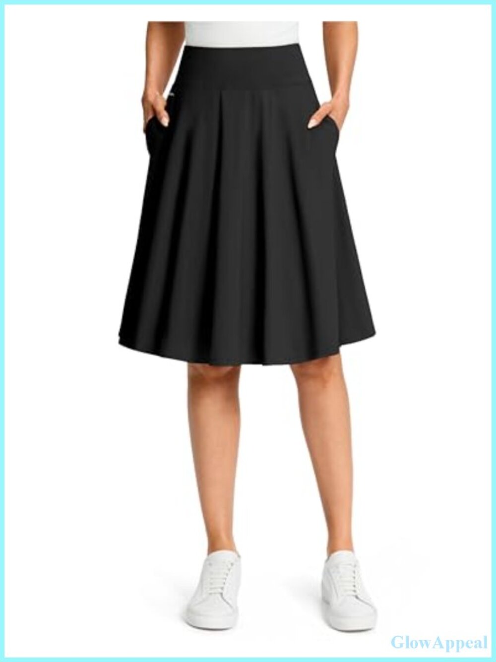 24 Inch Long Skorts for Women with Pockets High Waisted Stretchy